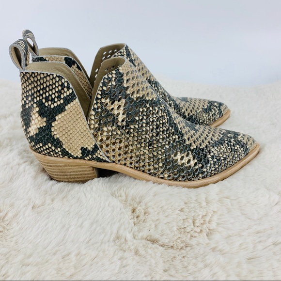 Dolce Vita Bianca Snakeskin Leather Booties - Picture 7 of 8